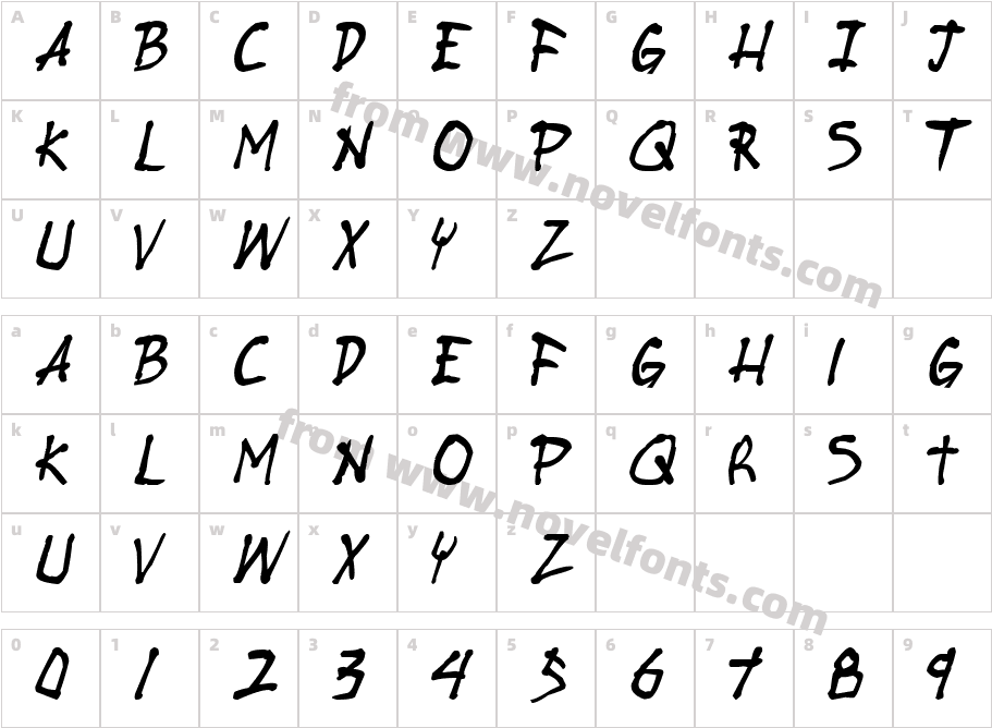 Stubborn Heartz TBS ItalicCharacter Map