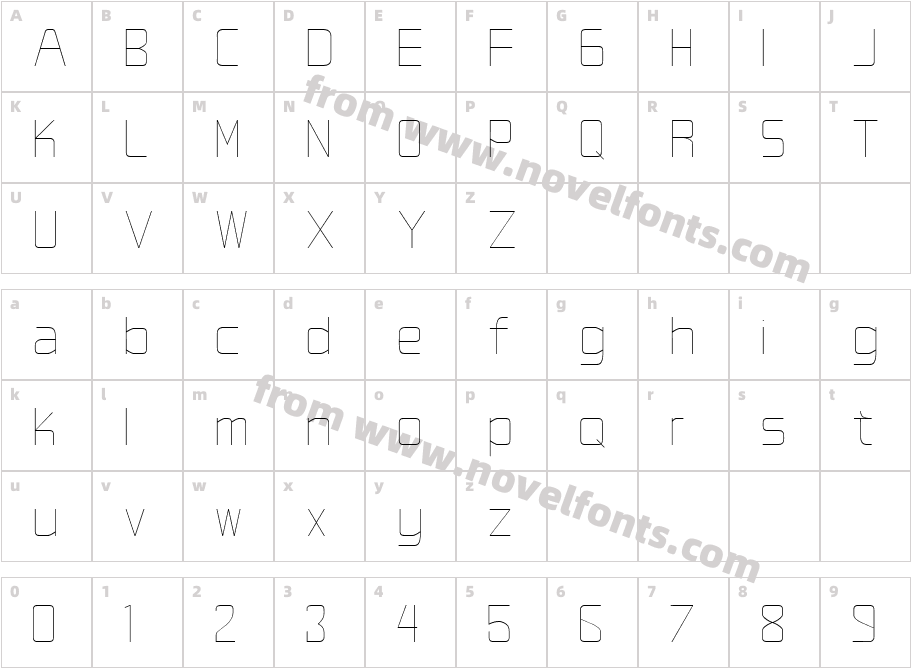 Studio Grotesk ThinCharacter Map