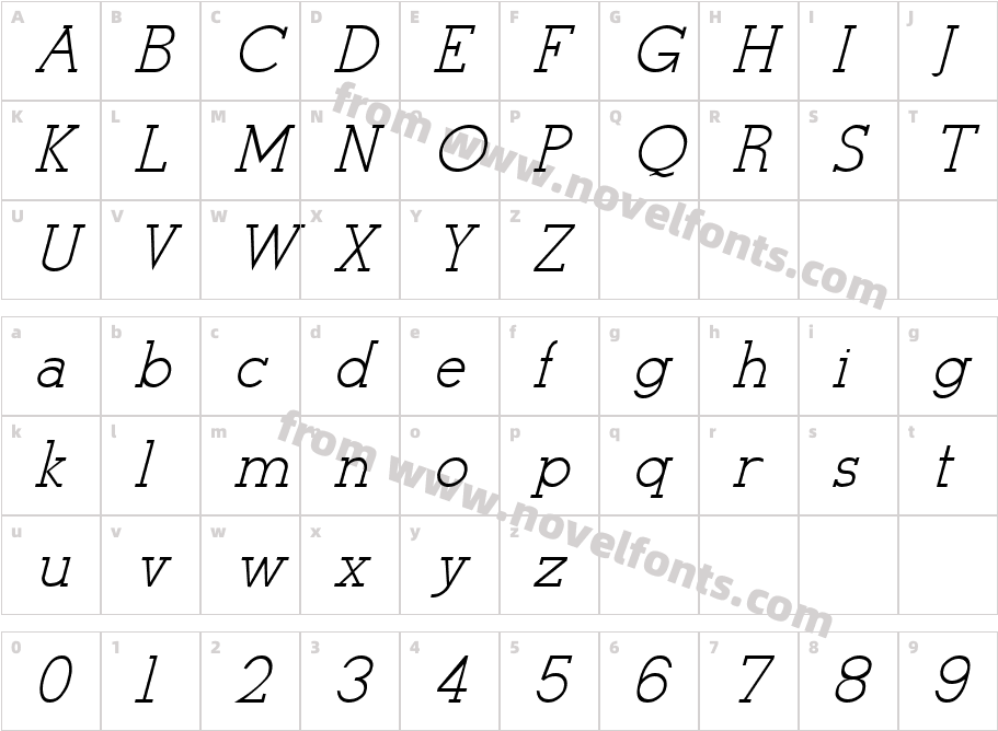 Stymie-Italic ItalicCharacter Map