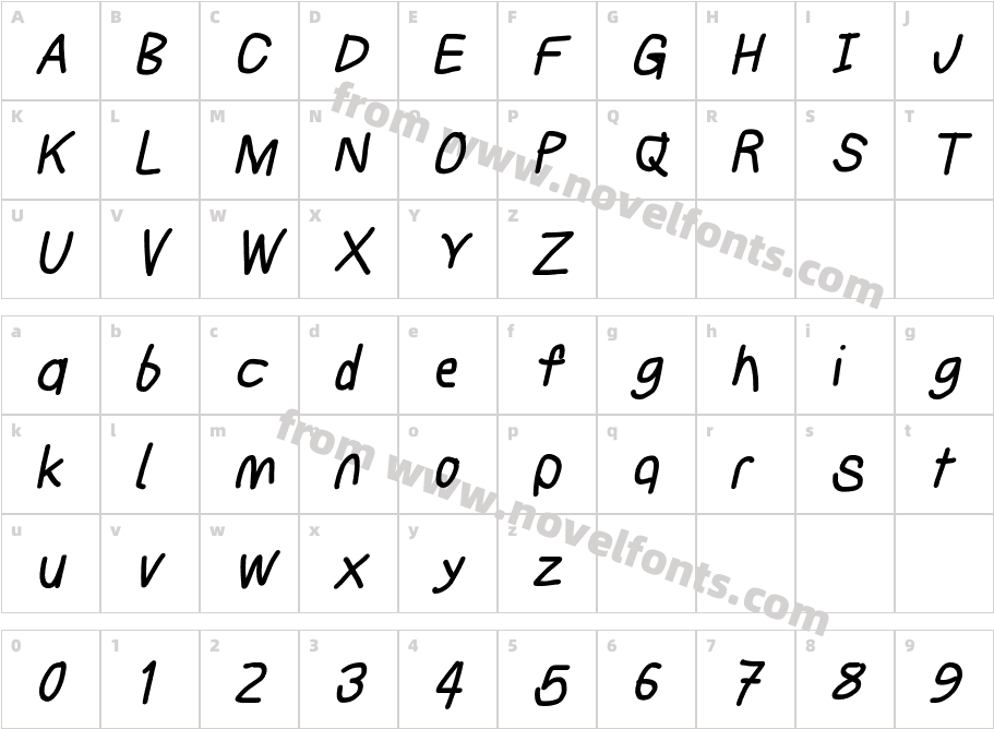 Subtitle Bold ItalicCharacter Map