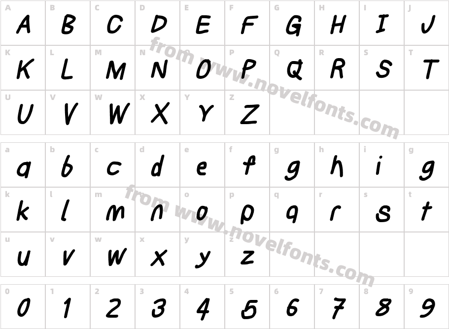 Subtitle Heavy ItalicCharacter Map