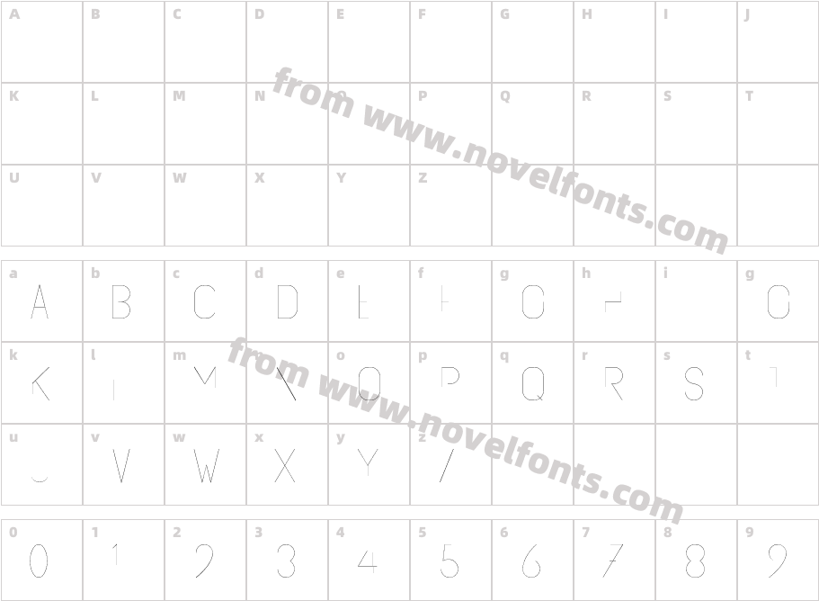 SubtleSansUltraLight-RegularCharacter Map