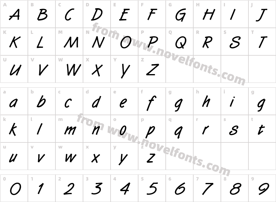 SuccotashHmkBoldCharacter Map