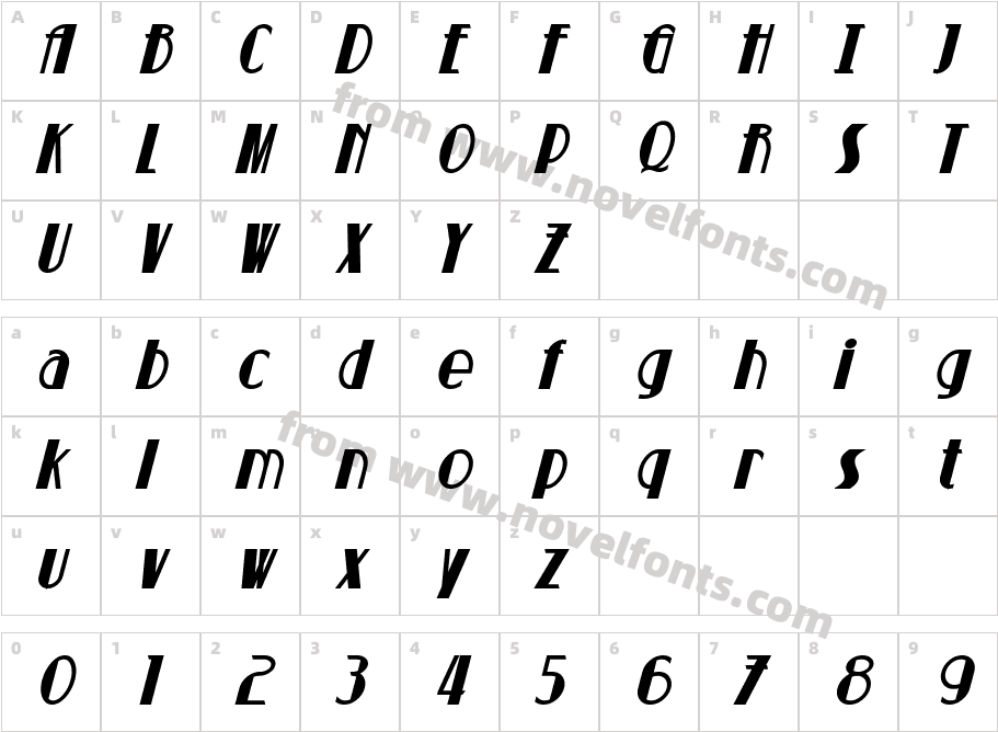 Suchet Bold ItalicCharacter Map