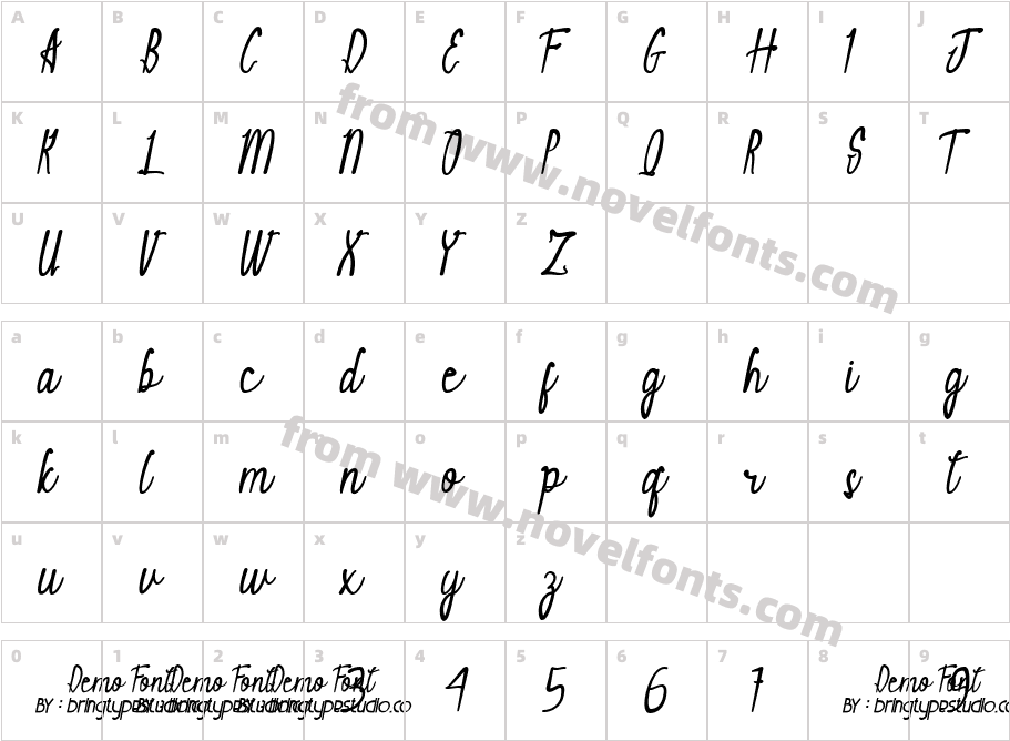 Suditha SignatureCharacter Map