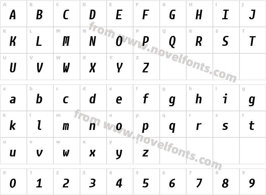 Sudo Bold ItalicCharacter Map