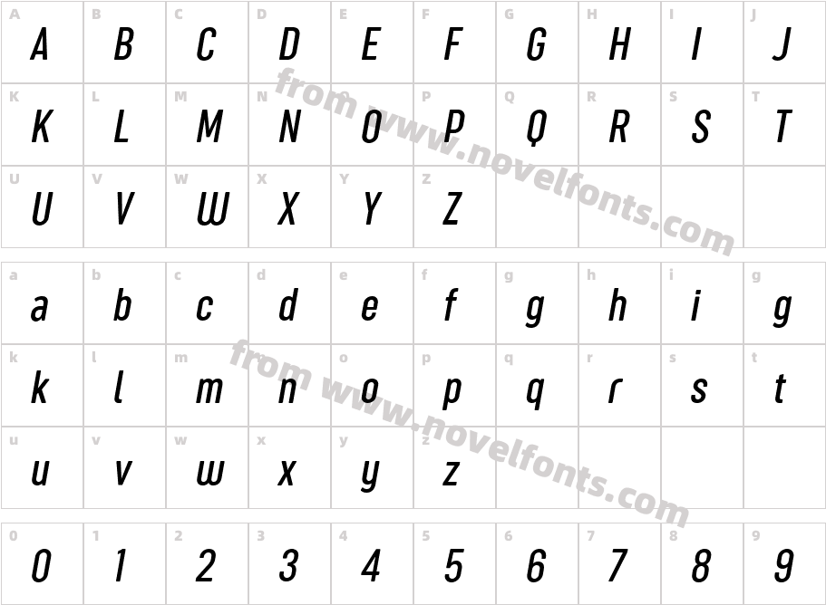 Sugo Pro Classic Light ItalicCharacter Map