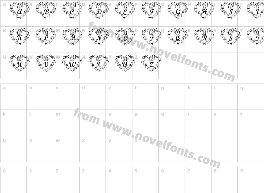 Summer's Hearts 1Character Map