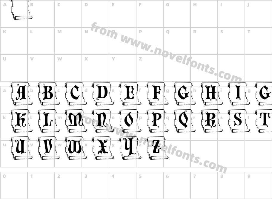 Summer's Scroll 1Character Map