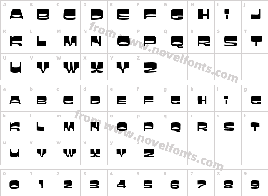 SunbeltCharacter Map