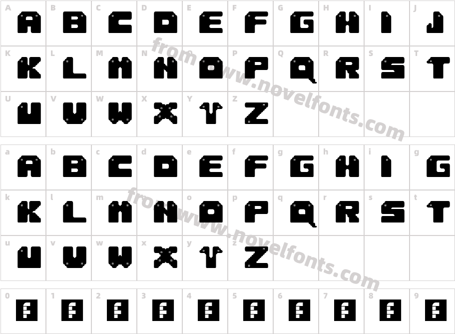 Sung RegularCharacter Map