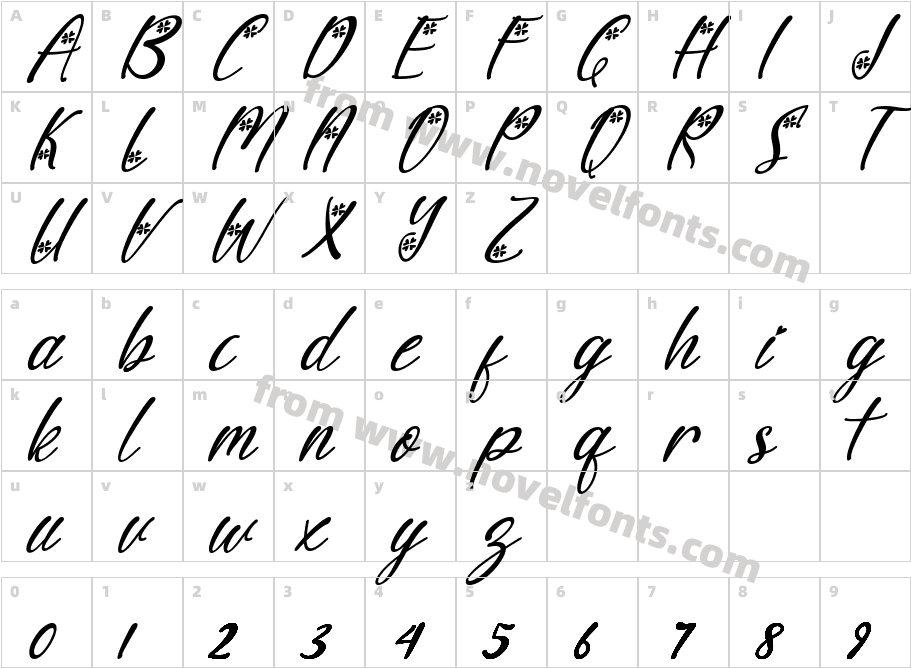 Sunny Love ItalicCharacter Map