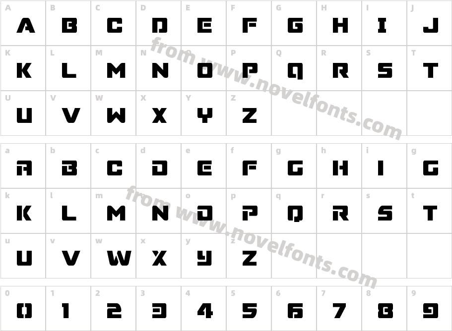 Super Commando CondensedCharacter Map