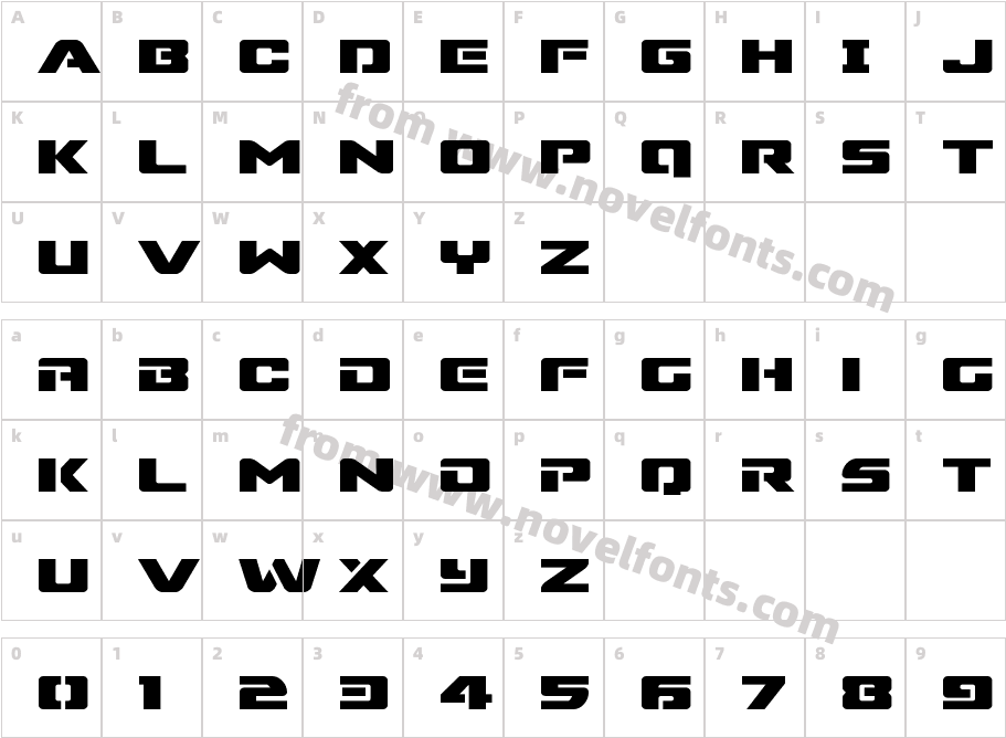 Super Commando ExpandedCharacter Map