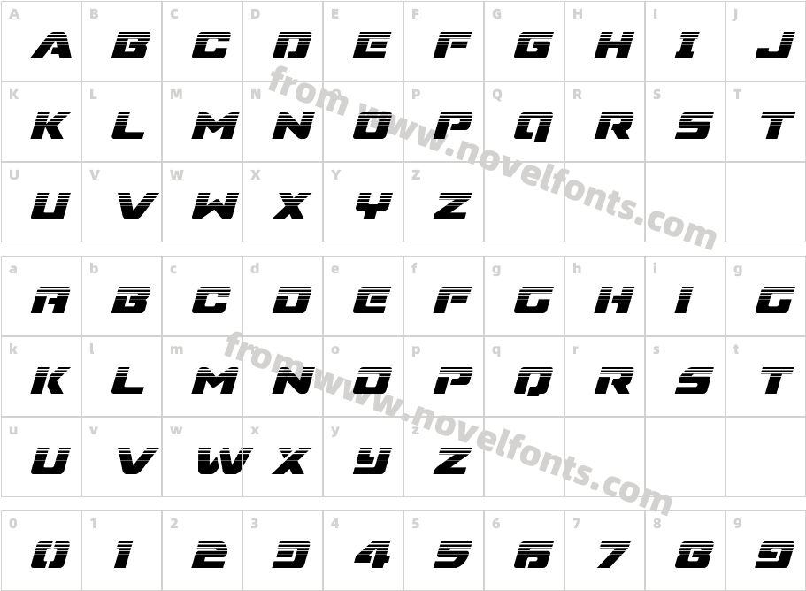 Super Commando Halftone ItalicCharacter Map