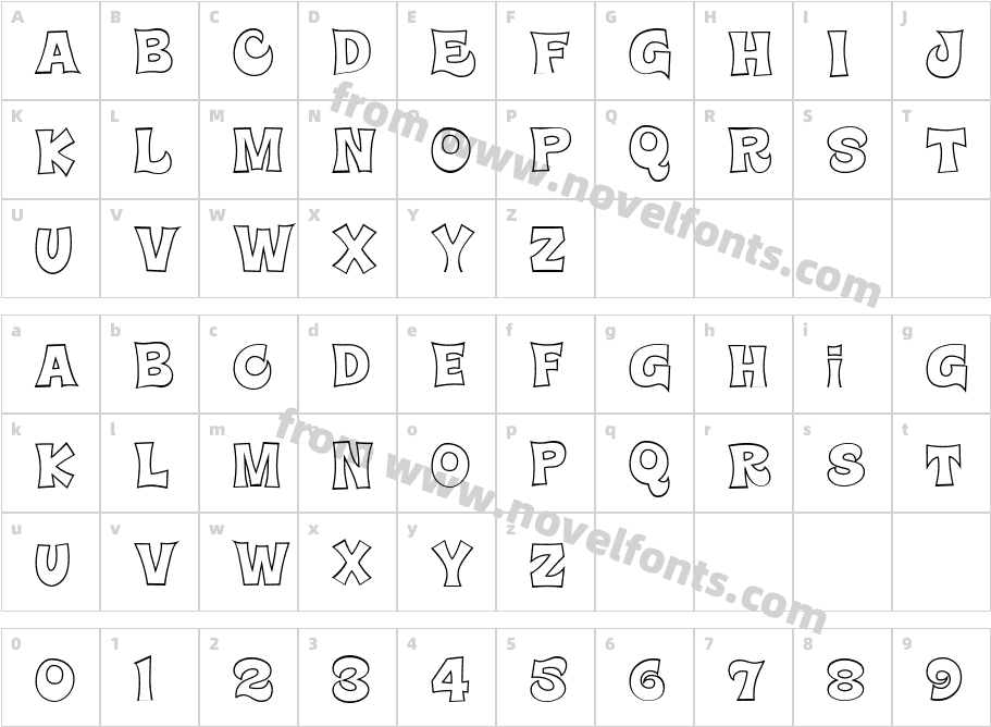 Super Delicious BTN OutlineCharacter Map