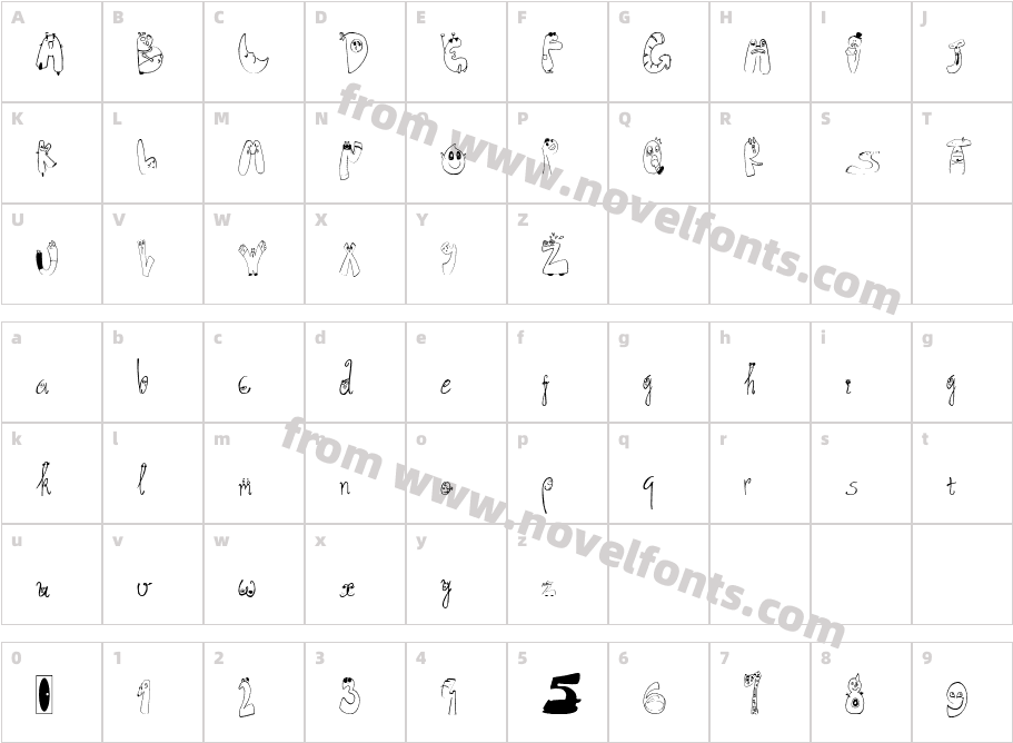 SuperDog1Character Map