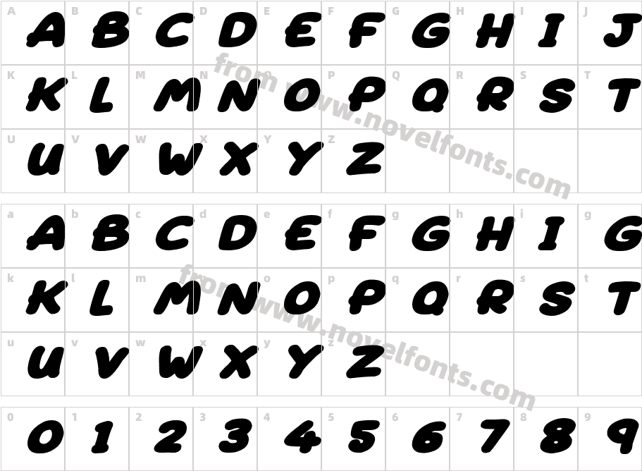 Superfats ItalicCharacter Map