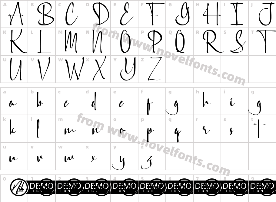 SwanWhiteDemoRegularCharacter Map