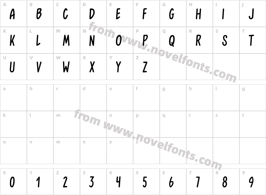 SweetMelodyDemo-BoldCharacter Map