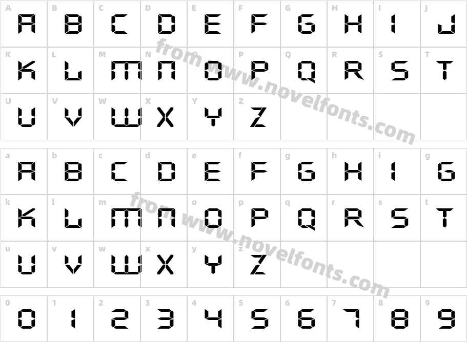 DigifaceWide RegularCharacter Map