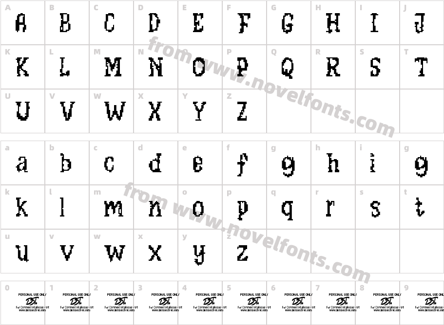 DigipixelCharacter Map