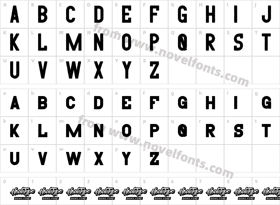 Sweetzy Demo BoldCharacter Map