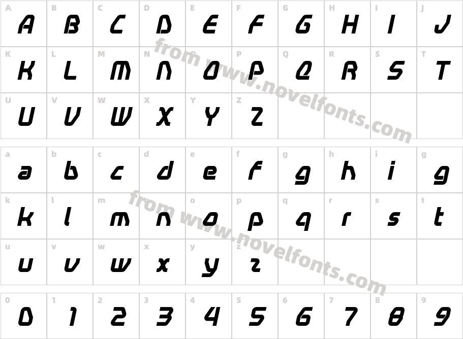 Swerve  BoldItalicCharacter Map