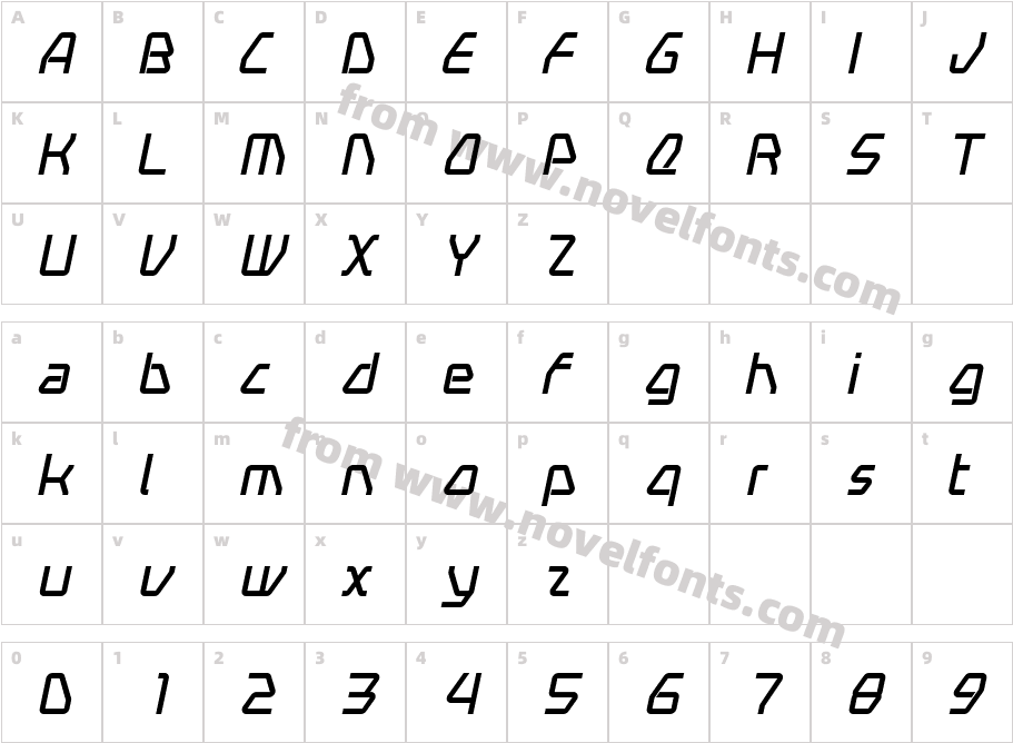 Swerve  ItalicCharacter Map