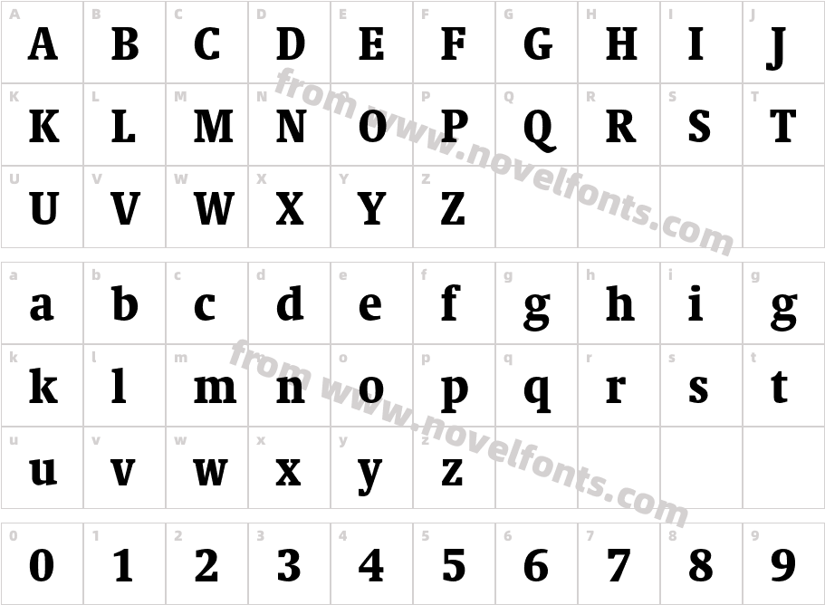 SwiftEF-BoldCondensedCharacter Map