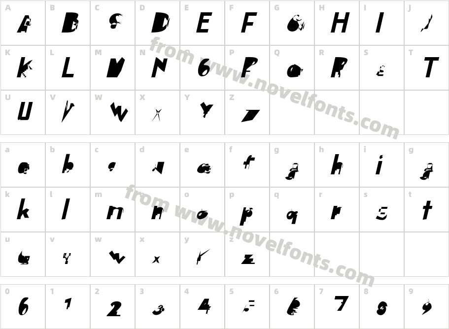 Digital DistortionCharacter Map