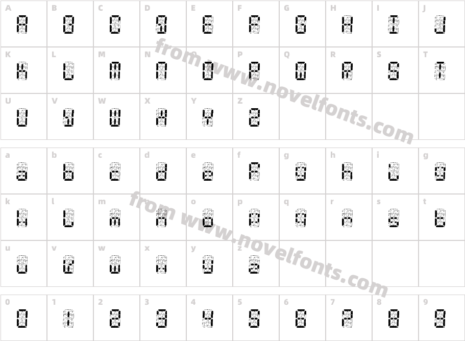 Digital DustCharacter Map