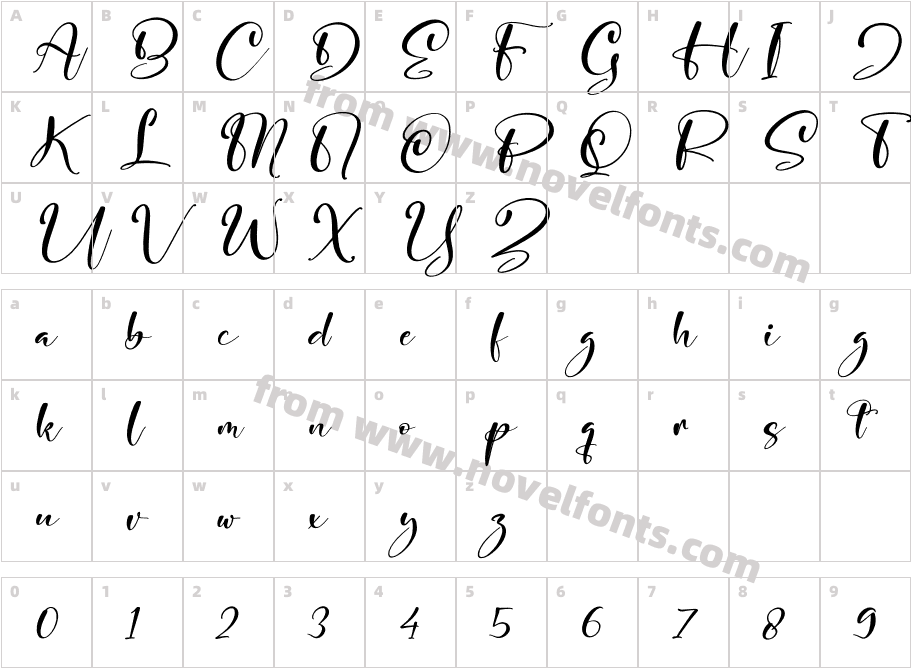 Syalitha ItalicCharacter Map