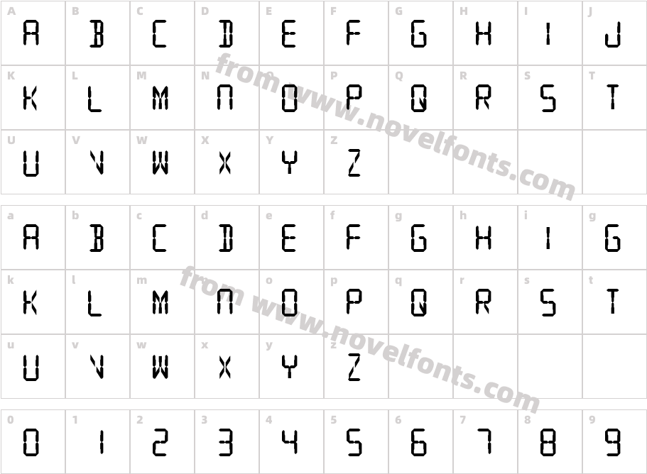 Digital Readout Thick UprightCharacter Map