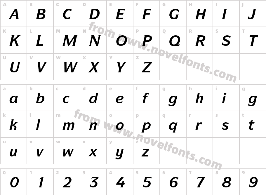 SymbolEF-BoldItalicCharacter Map