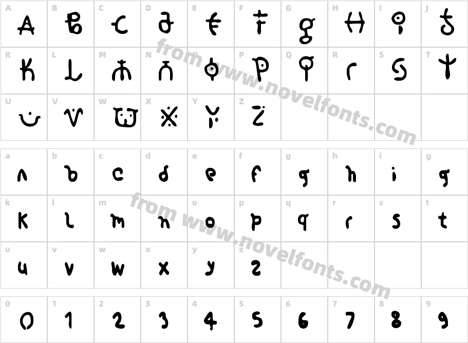 Symbols Regular FontyCharacter Map