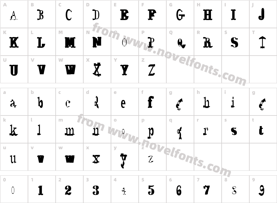 SyzygyBluntTextCharacter Map