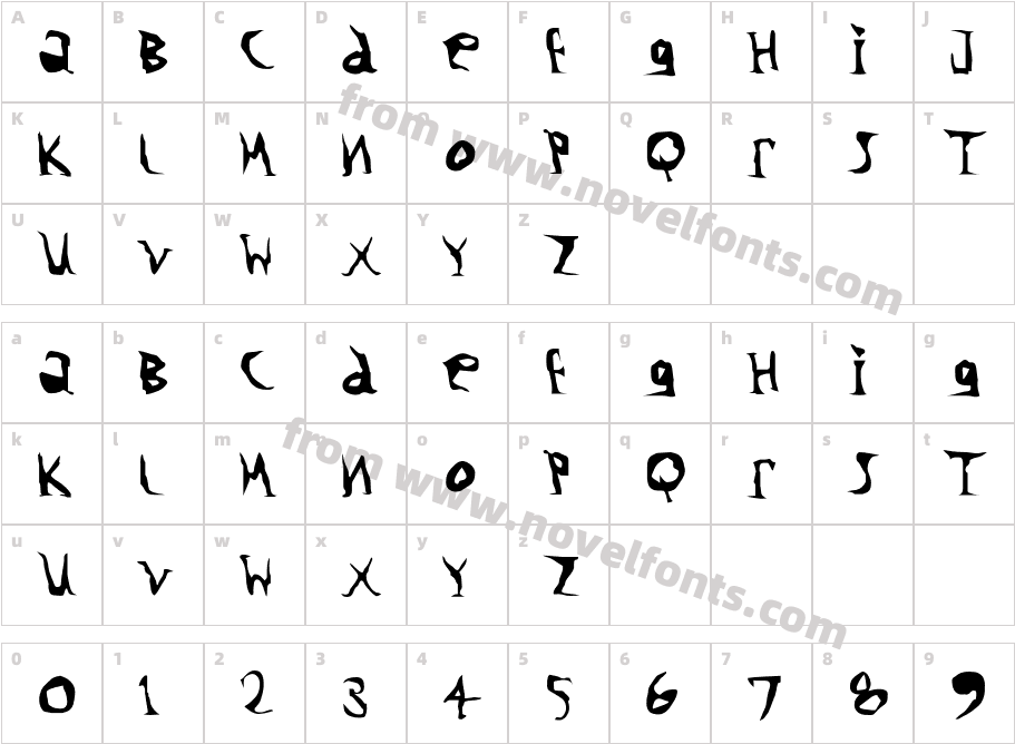 TBickleCharacter Map