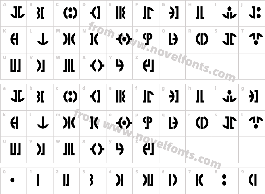 TF Gunray BoldCharacter Map