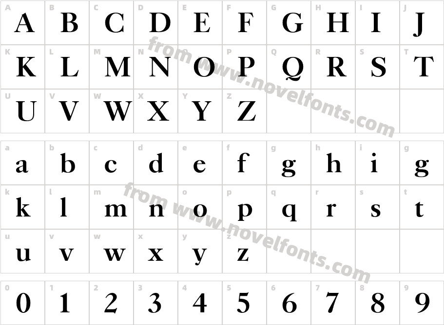 TFCaslonTen-BoldCharacter Map