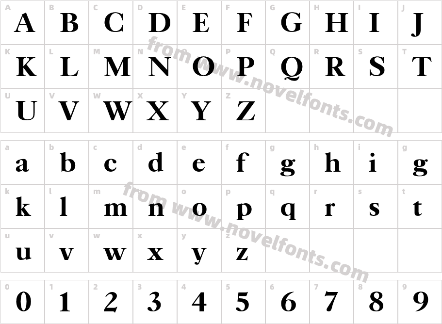 TFCaslonTen-ExtraboldCharacter Map