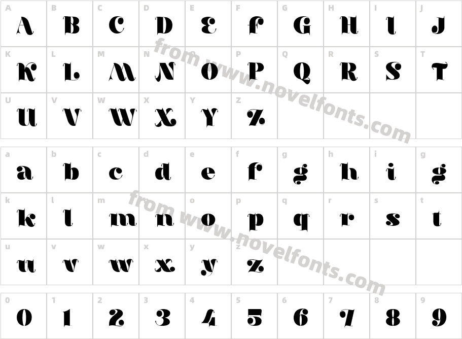 THE SHOUTING RegularCharacter Map