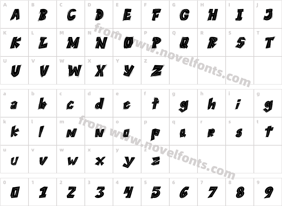 THEYGI ItalicCharacter Map