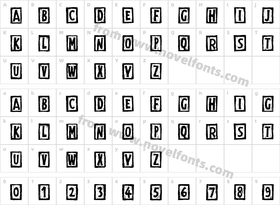 DigitalWoodcutsOpen ITCCharacter Map