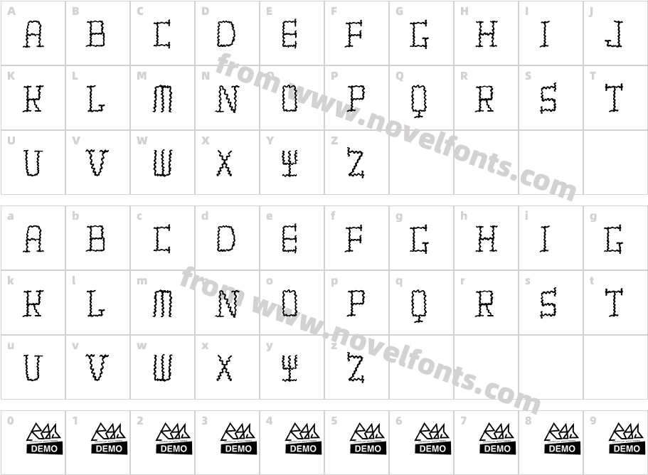 TIRITONA REGULARCharacter Map