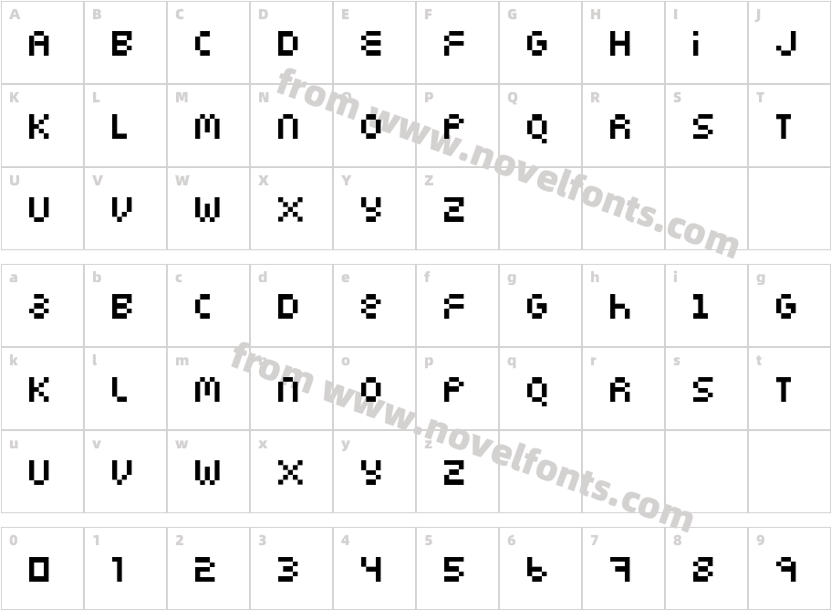 DigitypeCharacter Map