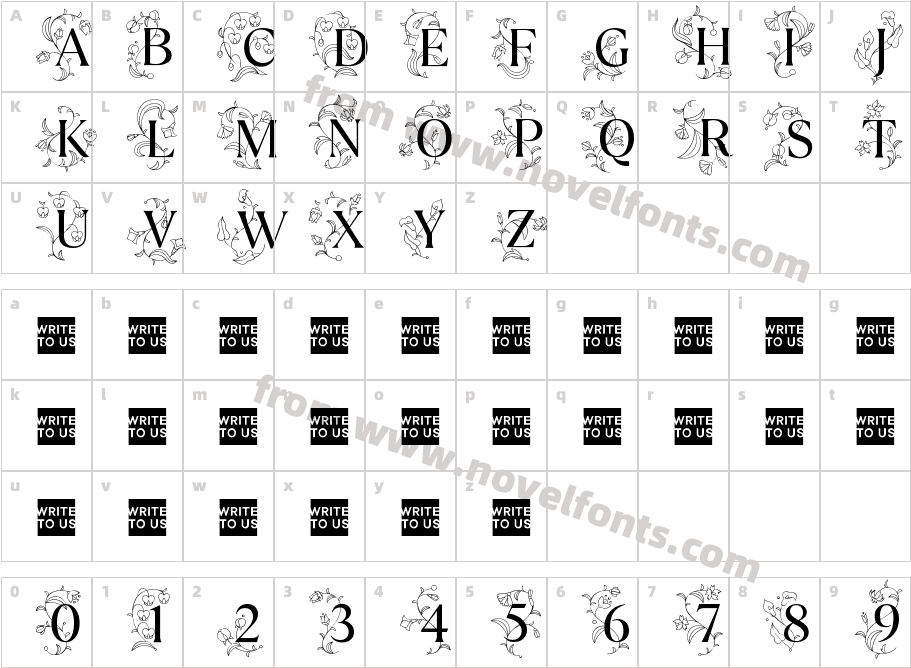 TT Ramillas Initials Trial RegularCharacter Map