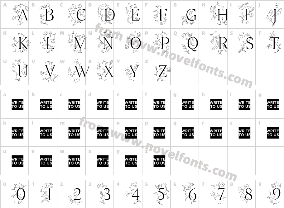 TT Ramillas Initials Trl XLtCharacter Map