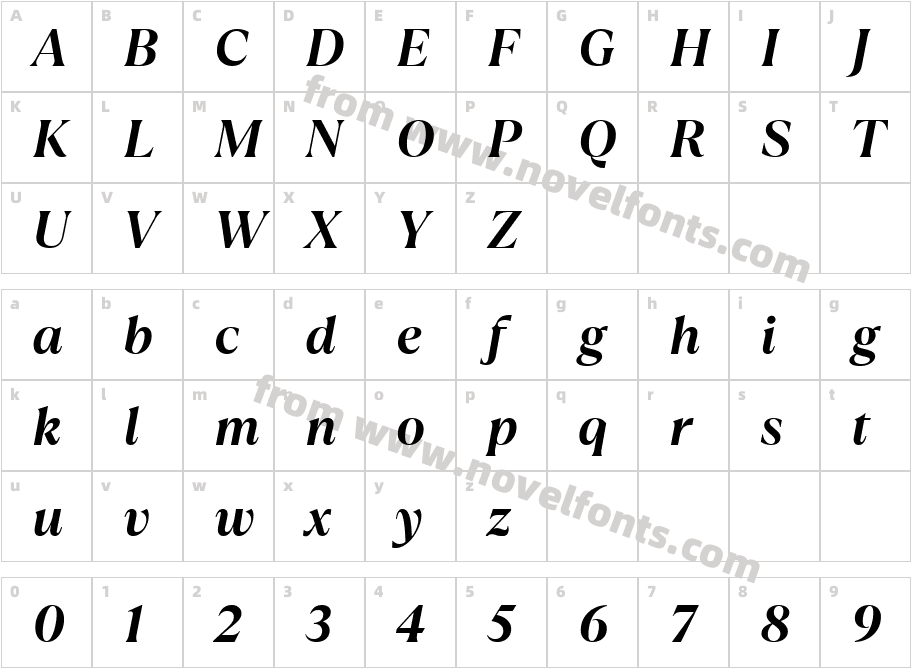 TT Ramillas Trl Bold ItCharacter Map