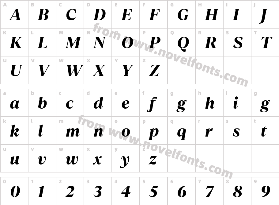 TT Ramillas Trl ExtraBold ItCharacter Map